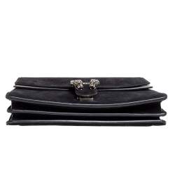 مملوكة مسبقًا Gucci Black Suede and Leather Medium Dionysus Shoulder Bag