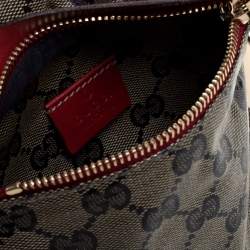 Pre Owned حقيبة خصر غوتشي جلد و كانفاس مقوى بيج و أحمر 