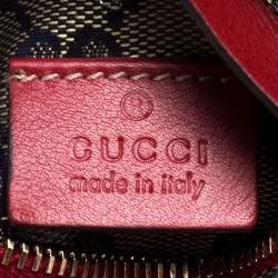 Pre Owned حقيبة خصر غوتشي جلد و كانفاس مقوى بيج و أحمر 