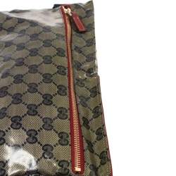 Pre Owned حقيبة خصر غوتشي جلد و كانفاس مقوى بيج و أحمر 