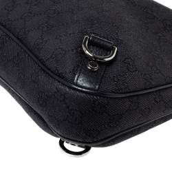 مملوكة مسبقًا Gucci Black GG Canvas Abbey D-Ring Hobo