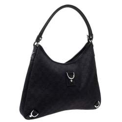مملوكة مسبقًا Gucci Black GG Canvas Abbey D-Ring Hobo