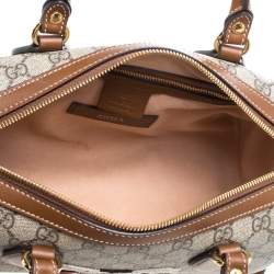 Pre Owned حقيبة بوسطن غوتشي تايغر كانفاس جي جي سوبريم بيج/بني إصدار محدود