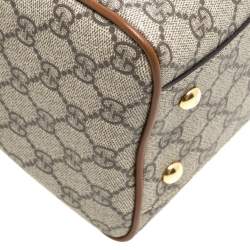 Pre Owned حقيبة بوسطن غوتشي تايغر كانفاس جي جي سوبريم بيج/بني إصدار محدود