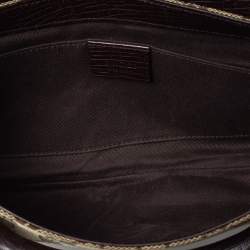 Pre Owned Gucci Beige/Brown GG Canvas Horsebit Chain Clutch