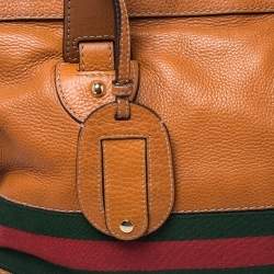 مملوكة مسبقًا Gucci Tan Leather Web Heritage Tote