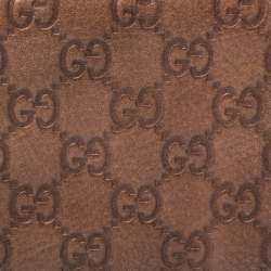 Pre Owned Gucci Tan Guccissima Leather Bamboo Tassel Zip Around Organizer Wallet