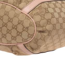 Pre Owned حقيبة يد غوتشي "دي-رينغ" جلد و كانفاس جي جي وردي و بيج