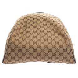 Pre Owned Gucci  Beige/Brown GG Canvas and Leather Rucksack Backpack