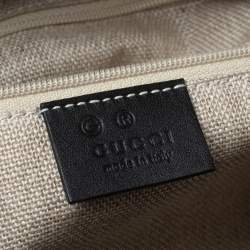 مملوكة مسبقًا Gucci Black Microguccissima Leather Bree Tote