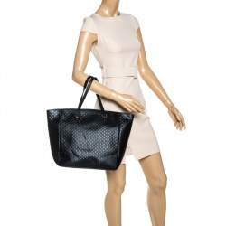 مملوكة مسبقًا Gucci Black Microguccissima Leather Bree Tote