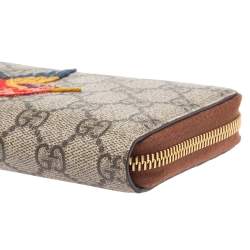 Pre Owned محفظة غوتشي كانفاس GG بيج سوبريم مقوى بسحاب محيط