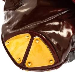 مملوكة مسبقًا Gucci Red/Black Ombre Patent Leather Medium Babouska Indy Hobo