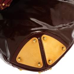 مملوكة مسبقًا Gucci Red/Black Ombre Patent Leather Medium Babouska Indy Hobo