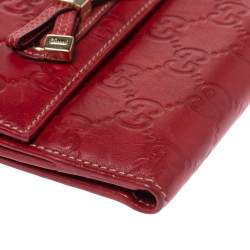 مملوكة مسبقًا Gucci Red Guccissima Leather Princy Compact Wallet