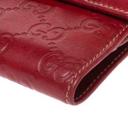 مملوكة مسبقًا Gucci Red Guccissima Leather Princy Compact Wallet