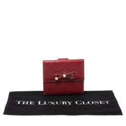 مملوكة مسبقًا Gucci Red Guccissima Leather Princy Compact Wallet