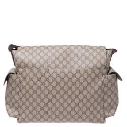 Pre Owned Gucci Beige GG Supreme Canvas Diaper Messenger Bag