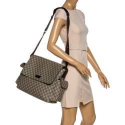 Pre Owned Gucci Beige GG Supreme Canvas Diaper Messenger Bag