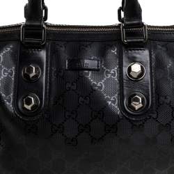 Pre Owned حقيبة غوتشي "جوي بوسطون" متوسطة كانفاس مطبوع جي جي أسود