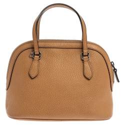 مملوكة مسبقًا Gucci Tan Leather Mini Dome Satchel