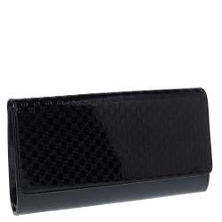 Pre Owned حقيبة كلتش غوتشي "بروادواي" جلد لامع ميكرو غوتشيسيما أسود