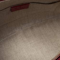 مملوكة مسبقًا Gucci Red Leather Small GG Charm Dome Satchel