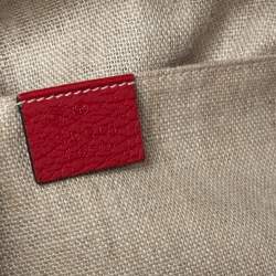 مملوكة مسبقًا Gucci Red Leather Small GG Charm Dome Satchel