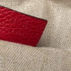مملوكة مسبقًا Gucci Red Leather Small GG Charm Dome Satchel