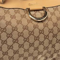 مملوكة مسبقًا حقيبة يد غوتشي "دي رينغ" جلد و كانفاس جي جي بيج