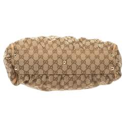 مملوكة مسبقًا حقيبة يد غوتشي "دي رينغ" جلد و كانفاس جي جي بيج