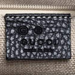 Pre Owned حقيبة هوبو غوتشي حلية جي جي جلد سوداء