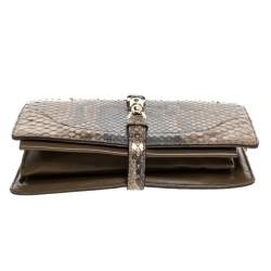 Pre Owned حقيبة كلتش غوتشي "جاكي" سلسلة جلد ثعبان متعدد الألوان