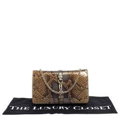 Pre Owned حقيبة كلتش غوتشي "جاكي" سلسلة جلد ثعبان متعدد الألوان