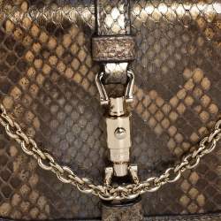 Pre Owned حقيبة كلتش غوتشي "جاكي" سلسلة جلد ثعبان متعدد الألوان