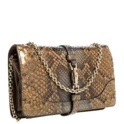 Pre Owned حقيبة كلتش غوتشي "جاكي" سلسلة جلد ثعبان متعدد الألوان