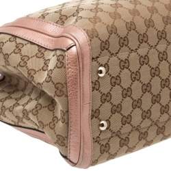 مملوكة مسبقًا Gucci Beige/Peach GG Canvas and Leather Bella Tote