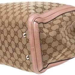 مملوكة مسبقًا Gucci Beige/Peach GG Canvas and Leather Bella Tote