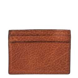 Pre Owned Gucci Orange Guccissima Leather Card Holder