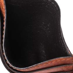 Pre Owned Gucci Orange Guccissima Leather Card Holder