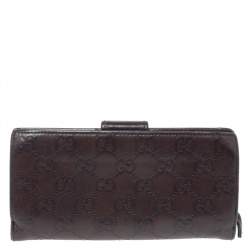 Pre Owned Gucci Brown Guccissima Abbey D Ring Continental Wallet