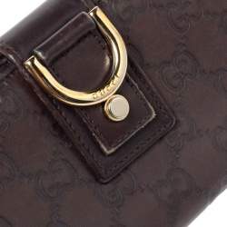 Pre Owned Gucci Brown Guccissima Abbey D Ring Continental Wallet