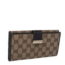مملوكة مسبقًا Gucci Brown/Beige GG Canvas and Leather Continental Wallet