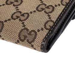 مملوكة مسبقًا Gucci Brown/Beige GG Canvas and Leather Continental Wallet