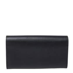 Pre Owned محفظة غوتشي كونتيننتال قلاب جلد أسود