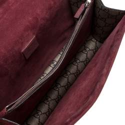 Pre Owned حقيبة كتف غوتشي طباعة زهور سوبر ميني ديونيسوس سوبريم جي جي بنية محمرة/ بيج