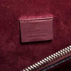 Pre Owned حقيبة كتف غوتشي طباعة زهور سوبر ميني ديونيسوس سوبريم جي جي بنية محمرة/ بيج