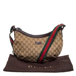 Pre Owned Gucci GG Canvas Medium Web Messenger Bag