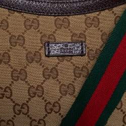 Pre Owned Gucci GG Canvas Medium Web Messenger Bag