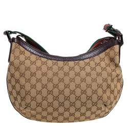 Pre Owned Gucci GG Canvas Medium Web Messenger Bag